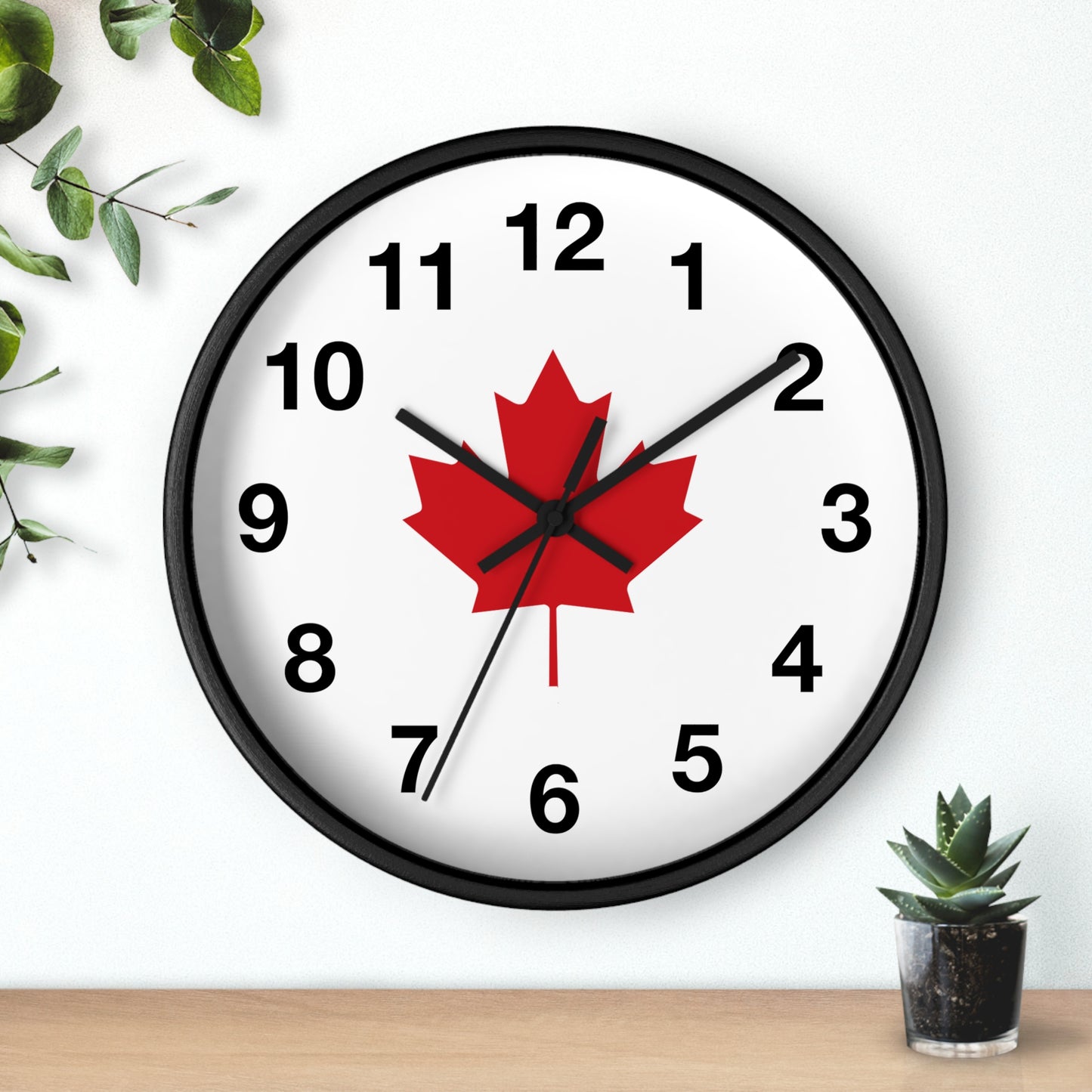 Bold Canadian Maple Leaf Wall Clock