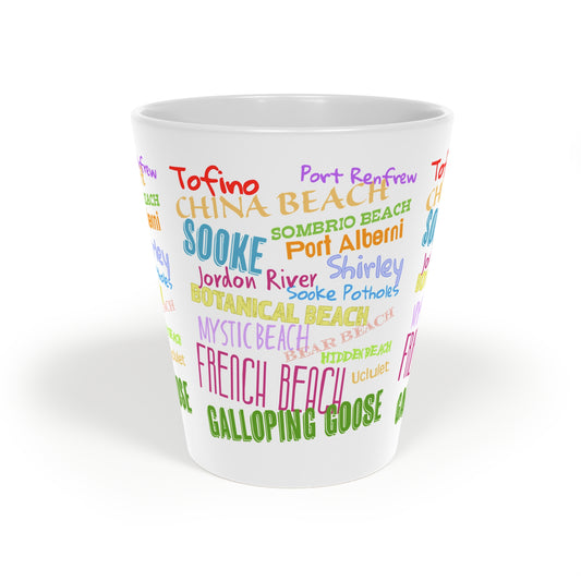 Latte Mug-Colorful Local Destinations Latte Mug
