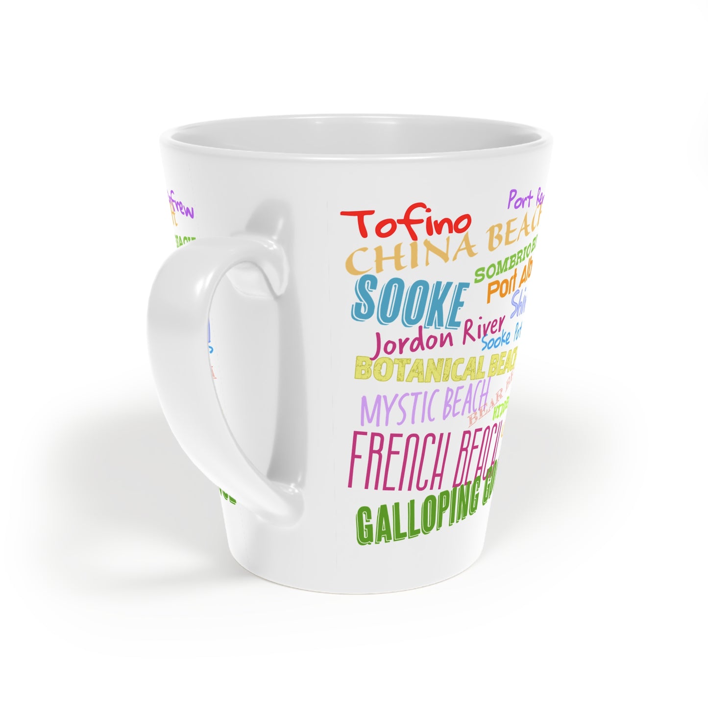 Latte Mug-Colorful Local Destinations Latte Mug