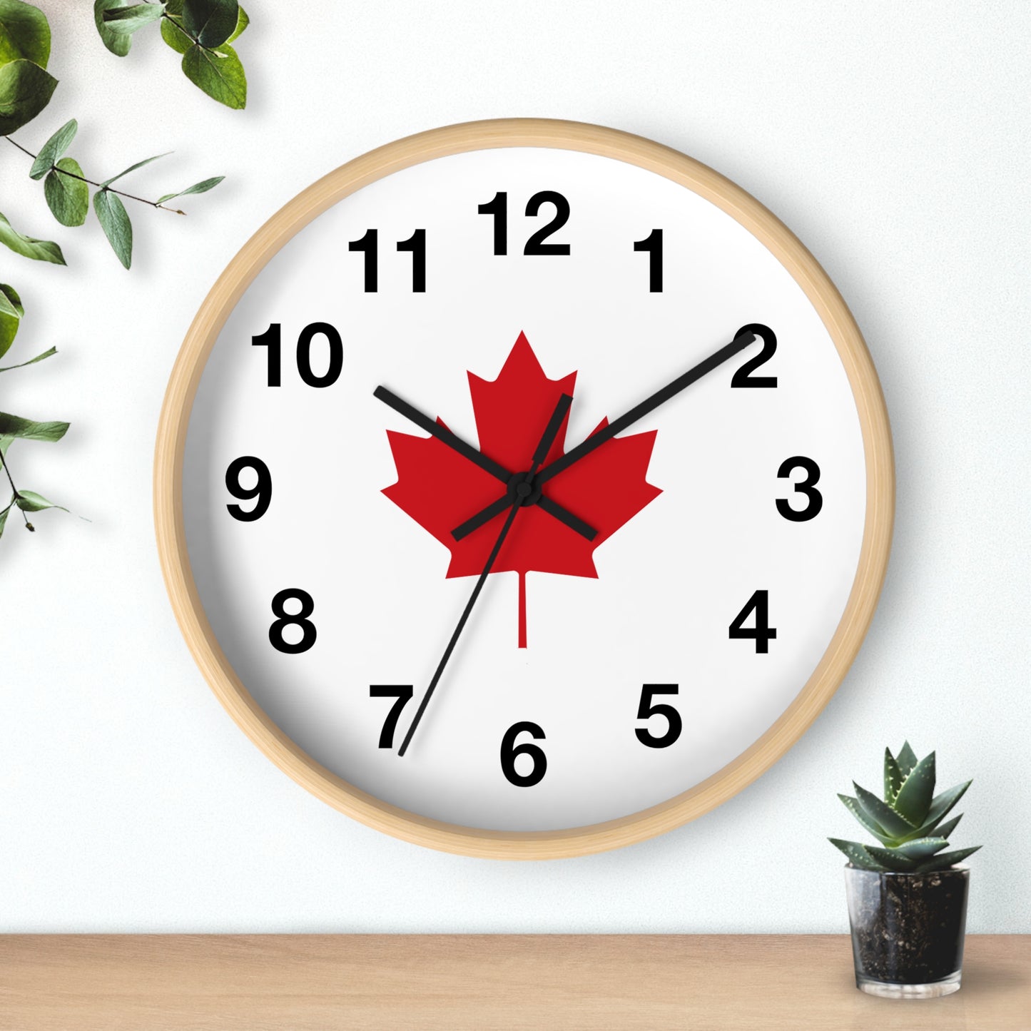 Bold Canadian Maple Leaf Wall Clock