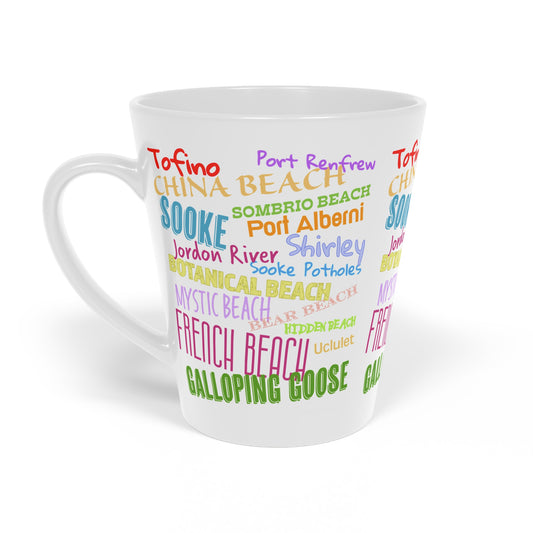 Latte Mug-Colorful Local Destinations Latte Mug