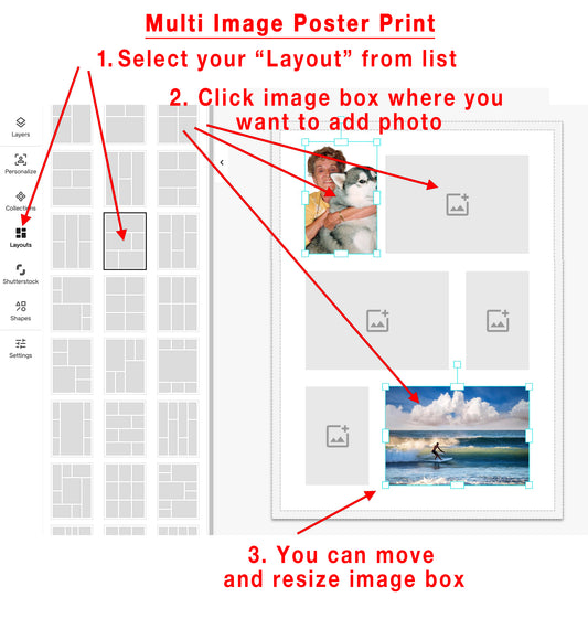 Multi Photo Layout Classic Matte Paper Poster